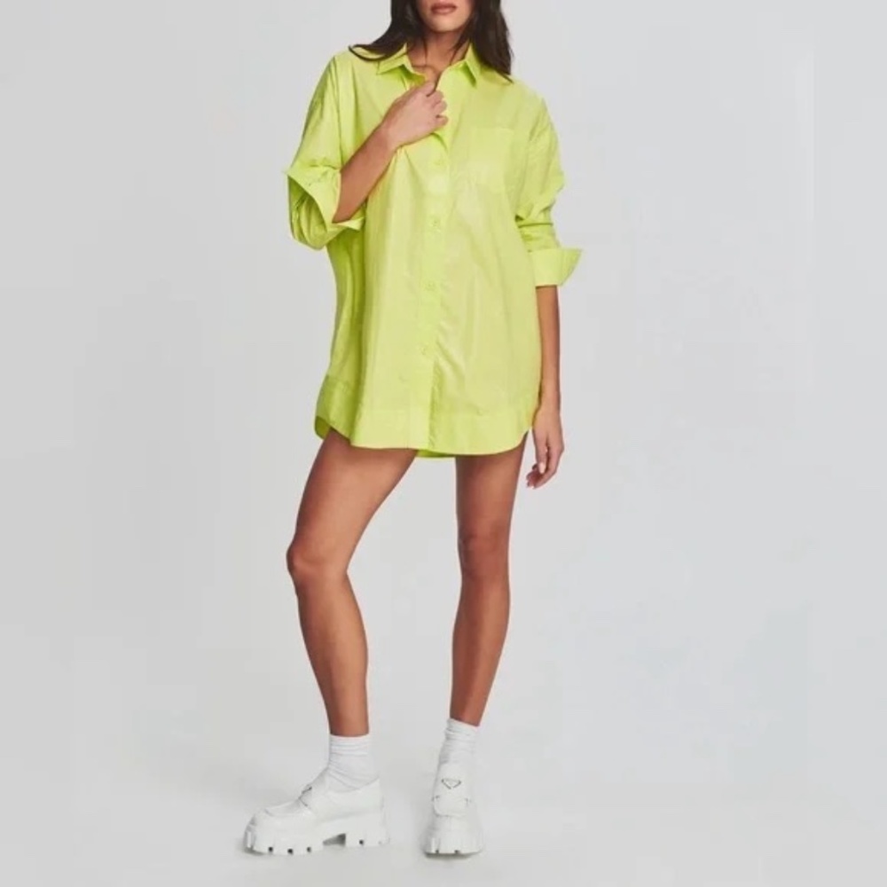 SER.O.YA Addy Shirt Dress Lime Size S - NWT